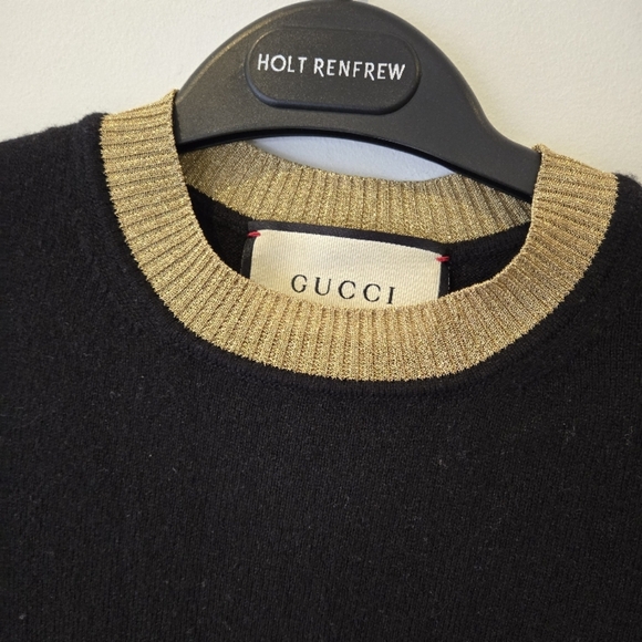 Gucci Black Sweater with Gold Accents Size XS - Picture 5 of 10